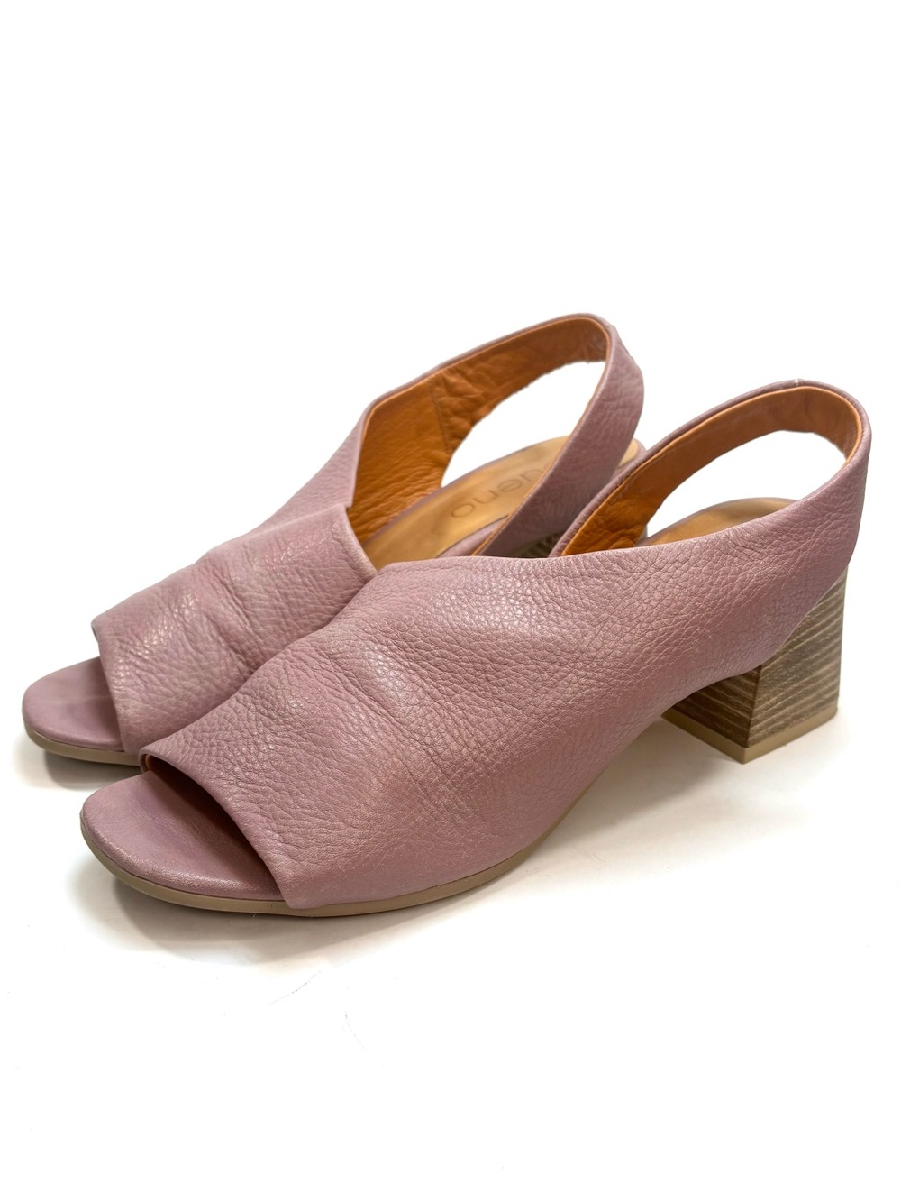 Bueno Mauve-Pink Leather Open-Toe Slingback Sandals | 39